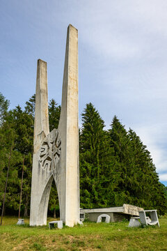 Kopaonik, Serbia - July 09, 2026: Monument on Mramor in Brzece. It was erected in 1969 in the name of Partizan's victory over the Chetnik units stationed at Kopaonik.