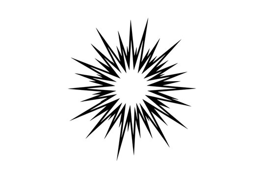 Geometric starburst design with sharp radiating lines and central point