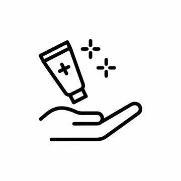 Hand Applying Skincare Product With Positive Sparkling Effects Illustration