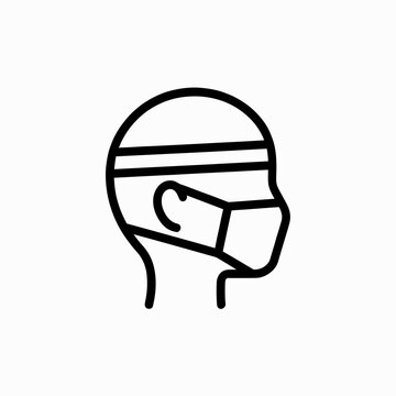Line Drawing Football Player Helmet Side View Illustration Isolated
