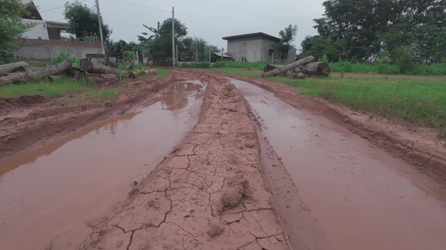 Muddy Rural Dirt Road