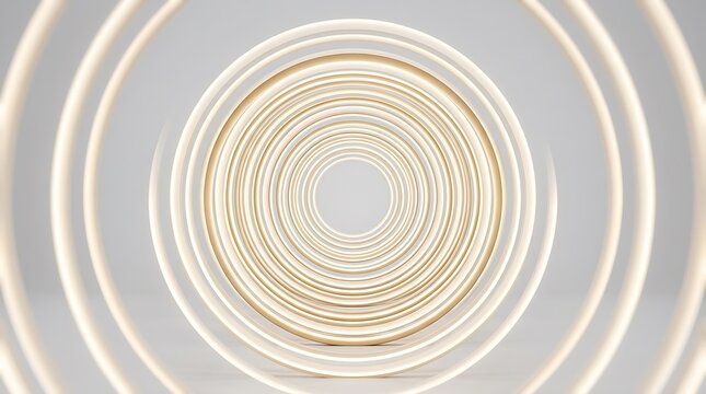 Concentric circles extending into infinity with soft ambient light creating a sense of depth and flow