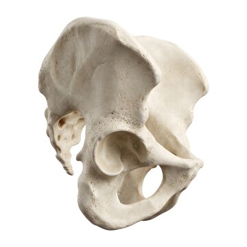 Posterior oblique view of human hip bone pelvic girdle 3D anatomical render