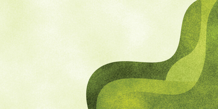 Fresh nature abstract green rice background. Soft grain vector mountains landscape with tea plantation.
