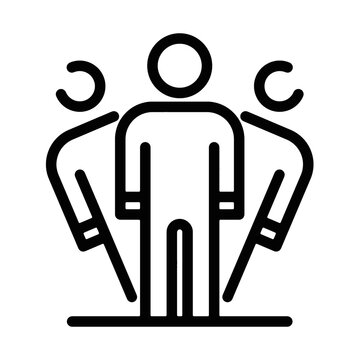 Person Disorder Outline Icon for Mental Health and Support. Editable Stroke. Vector Illustration.