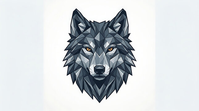 Geometric low poly wolf head vector illustration graphic design with polygon art