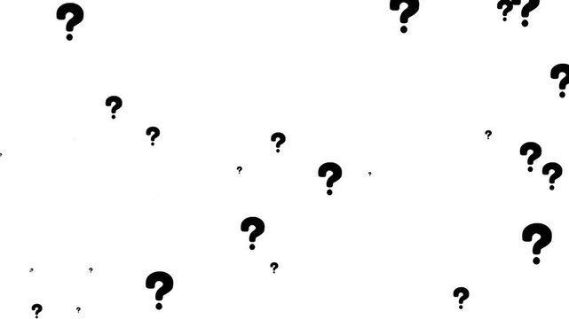 Educational question marks particle animation. What symbol icon motion stock video. 