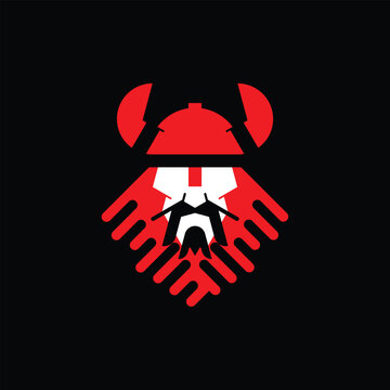 Viking Head Logo &ndash; Simple Modern Minimalist Nordic Warrior Design Illustration Creative Design Template 