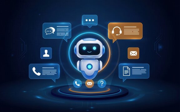 Ai chatbot customer service and support concept
