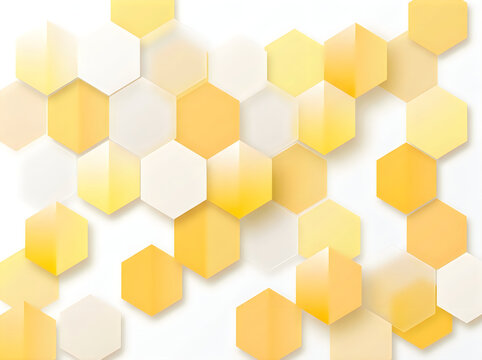 Abstract yellow hexagon pattern with geometric shapes