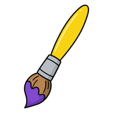 purple paint brush stroke decoration creative flat color vector illustration template design