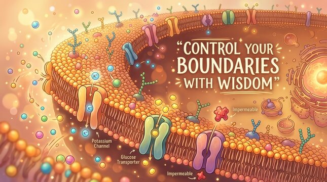 Cell Membrane Structure and Function: Illustrating Selective Permeability, Transport Proteins, and Cellular Boundaries with a Motivational Quote