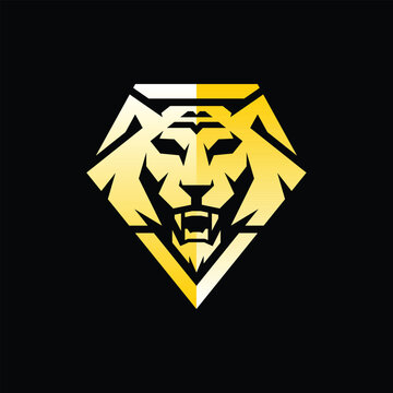 Luxury Lion Diamond Logo &ndash; Elegant Royal Lion Emblem, Premium Luxury Brand Identity Illustration Creative Design Template 