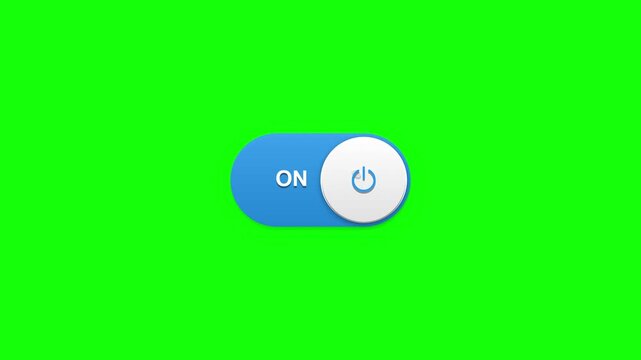 Green On Off Toggle Switch Button Animation