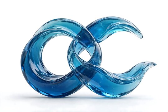 Modern abstract water logo with interlocking blue fluid loops