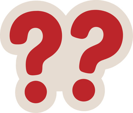 question mark icon with red symbols and vintage textured style for mystery quiz puzzle concept illustration