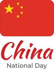 Fototapeta premium National day of the people s republic of china with the flag and festive text design