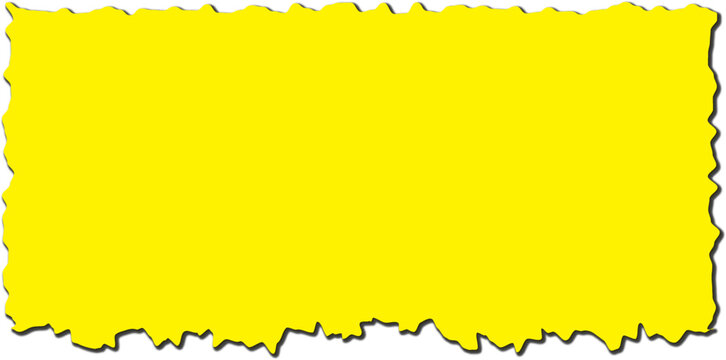 Vibrant yellow vector banner with rough torn paper edges designed as a clean digital template for modern creative graphic presentations