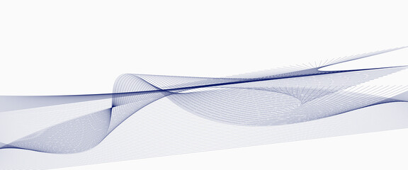Fototapeta premium Abstract Blue Wave Lines Background With Flowing Linear Pattern For Technology And Design