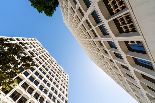 view of office buildings and sky windows modern architecture