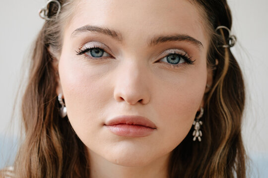 Beauty portrait of emotionless woman