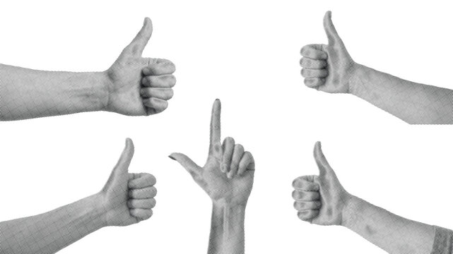 hands giving thumbs up and okay sign