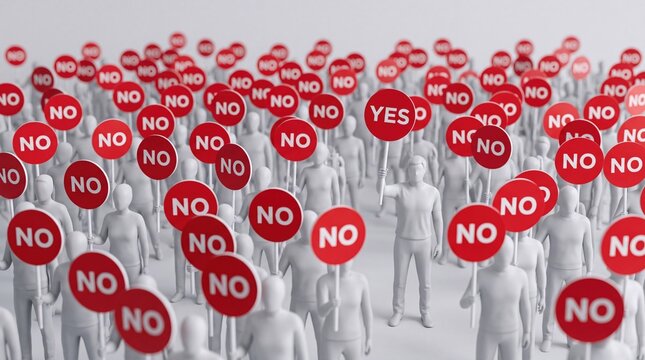 One Yes Choice Standing Out Among Many No Opinions