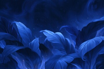 Obraz premium Dreamlike tropical foliage with a cosmic background for elegant wall art