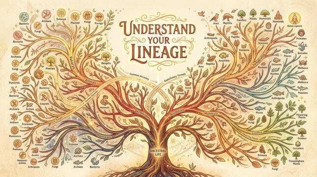 Family Tree of Life: Understanding Your Lineage with Detailed Branching Illustrations of Ancestry and Evolution