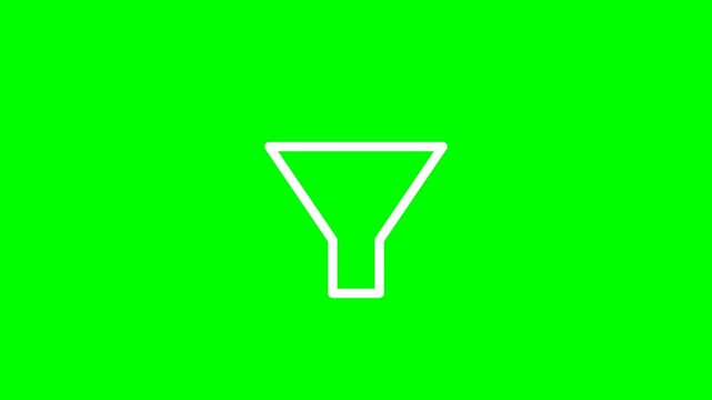 Animated Filter Funnel Icon on Green Screen