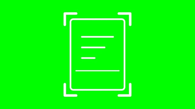 Animated Document Scanner Icon on Green Screen