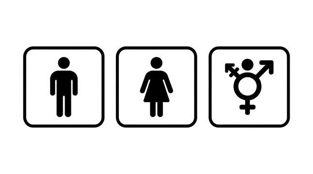 Gender restroom signs icon set