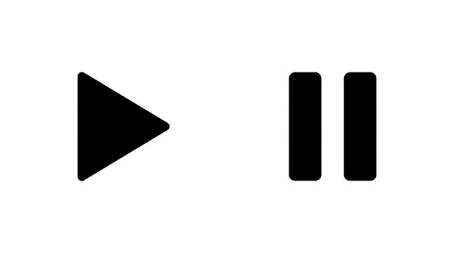 Modern play and pause media control icons