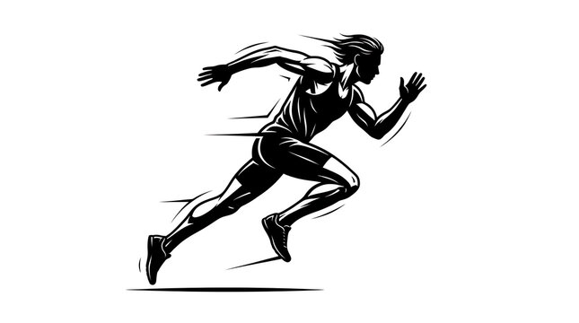 Athlete sprinting in a race