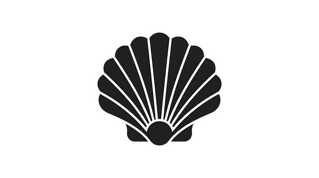 Black scallop shell icon design