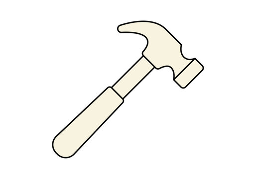 Martillo de carpintero sobre fondo blanco