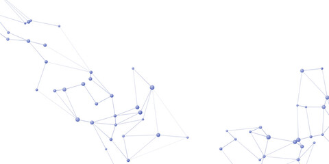 Fototapeta premium Abstract network structure with interconnected blue dots and lines, suggesting digital communication and data flow.