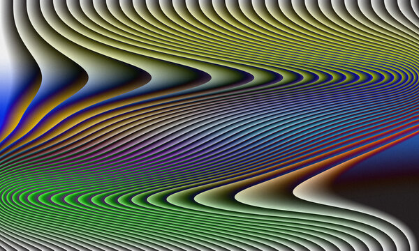 Abstract wavy lines background, colorful psychedelic ripple pattern, vibrant fluid motion texture for digital art and web design