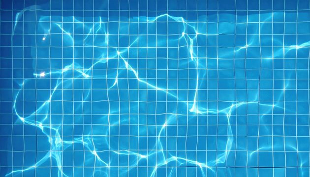Realistic swimming pool ripple caustic light pattern isolated on transparent background