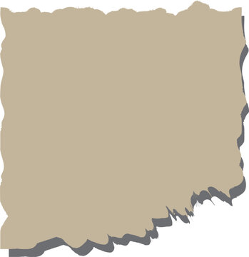 Blank ripped paper sheet vector illustration featuring rough torn edges and a subtle neutral beige texture for creative design projects