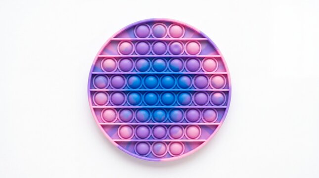 Circular multicolored sensory silicone fidget toy showing vibrant gradient patterns captured centrally on white background