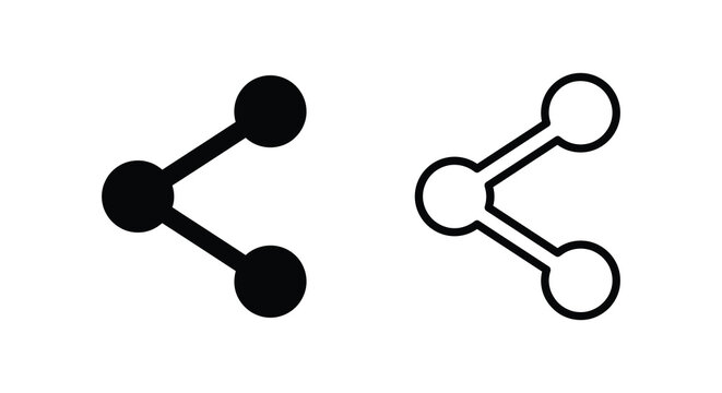 Share icon in solid and outline styles against a white background sharing network connections link