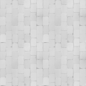 Stone paving block alpha map for 3d floor texture, seamless rectangular paver heightmap pattern