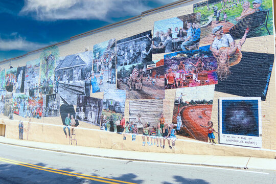 The Woodstock Community Mural on Mill Street in Woodstock Georgia