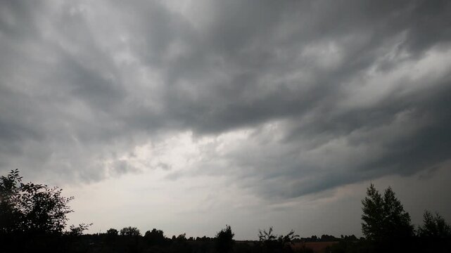 Dramatic Cloud Movement Over Blue Sky Timelapse