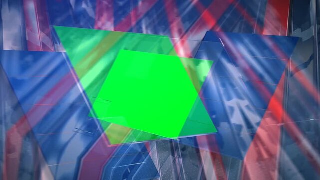 Breaking News Intro Green Screen Frame Broadcast Motion Background Template with three green screen animation frames