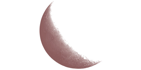 Abstract blush pink crescent moon shape on white, minimal geometric shadow, modern pastel design for branding backgrounds © jawadfi