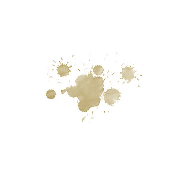 Splashes of coffee liquid splatter stains on white background, fresh coffee brew splash art isolated vector texture