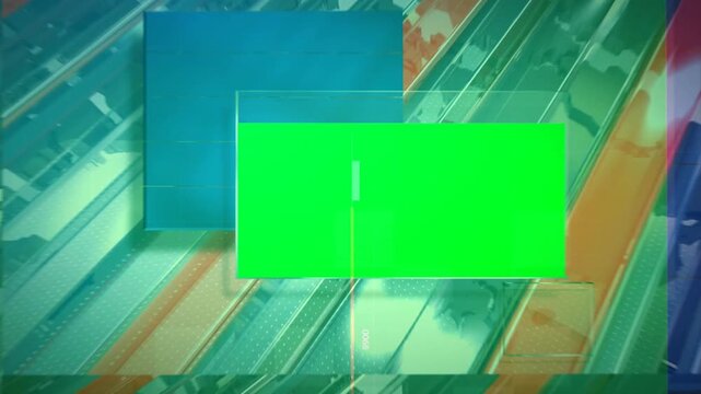 Broadcast News Studio Green Screen Frame Motion Background Promo Template with five green screen animation frames with outro animation
