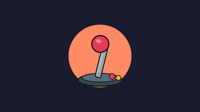 Retro Arcade Joystick in Neon Glow Motion
